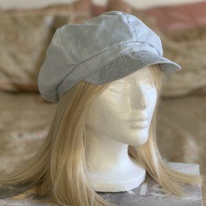 Faux suede newsboy hat cap